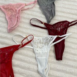 Elegant Lace Women's Intimates Set - Red, White, Gray, Pink